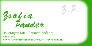 zsofia pander business card